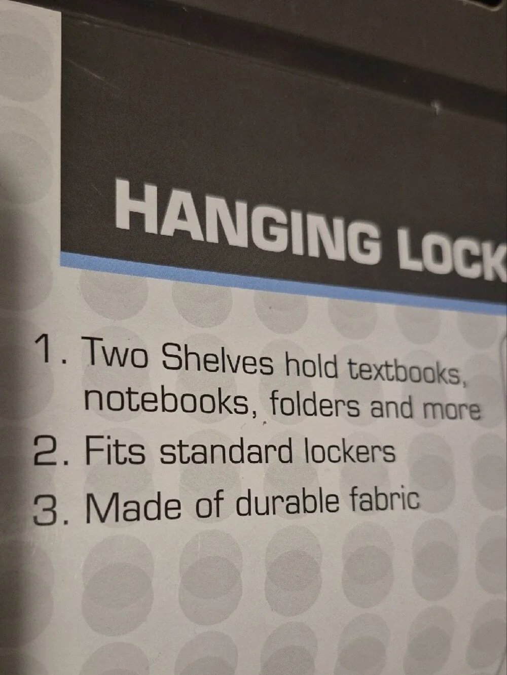 LockerMate Hanging Fabric Locker Shelf Organizer - NWT Blue OR Black